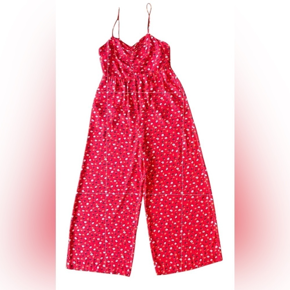 Madewell Ruched Wide-Leg Jumpsuit in Prairie Posies Size 0 - Picture 6 of 9